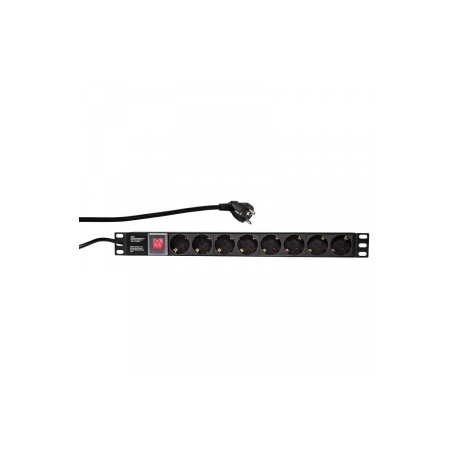 LogiLink - Power distribution unit (rack-mountable) - AC 250 V - 3500 Watt - input: CEE 7 / 7 - output connectors: 8 - 1U - 19" - black, RAL 9005 - 0